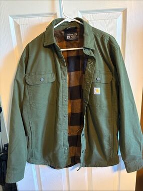 Carhartt Olive Green Lightweight Work Shirt Jacket